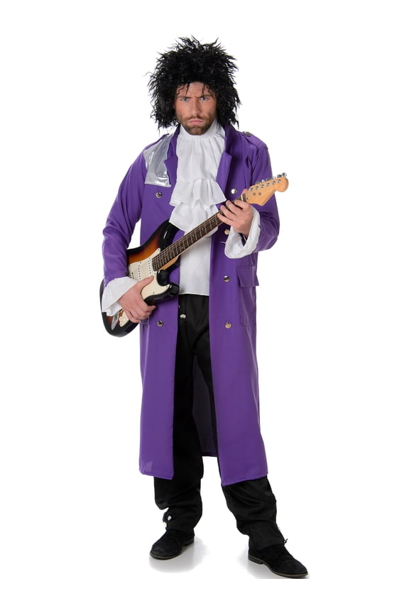 This Guy Costumes Men's Prince Pop Icon, Purple, Black/White, Large