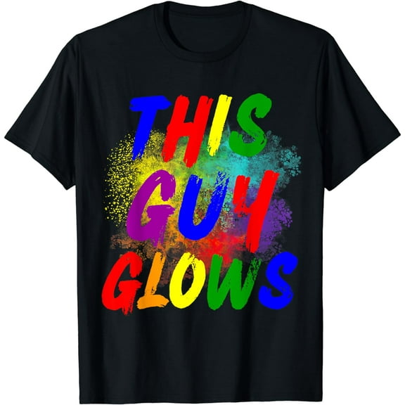 This Guy Glows cute boys man men party funny team T-Shirt