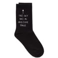 thumbnail image 1 of This Guy Has An Awesome Fiance Mens Black Calf Socks Valentines Day Dad Husband Boyfriend Engagement, 1 of 1