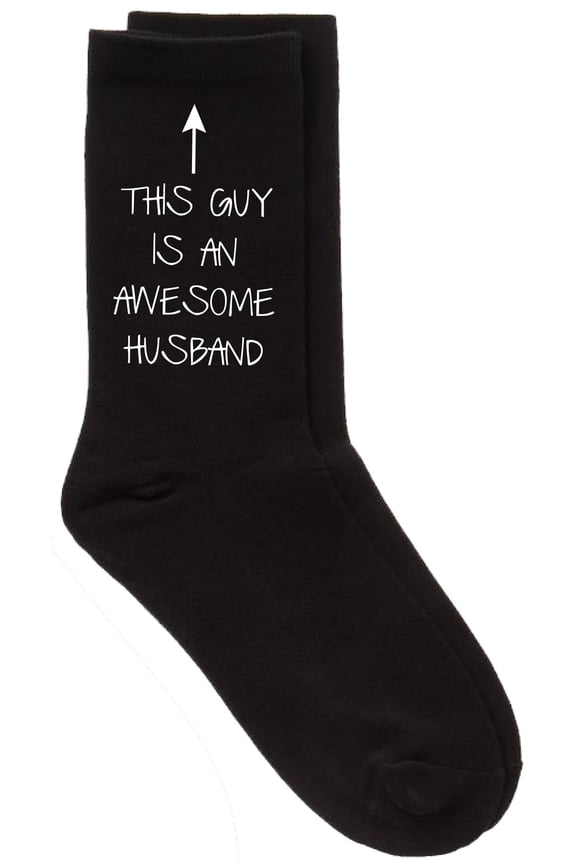 This Guy Is An Awesome Husband Mens Black Socks Present Gift Valentines Day Birthday Christmas Present