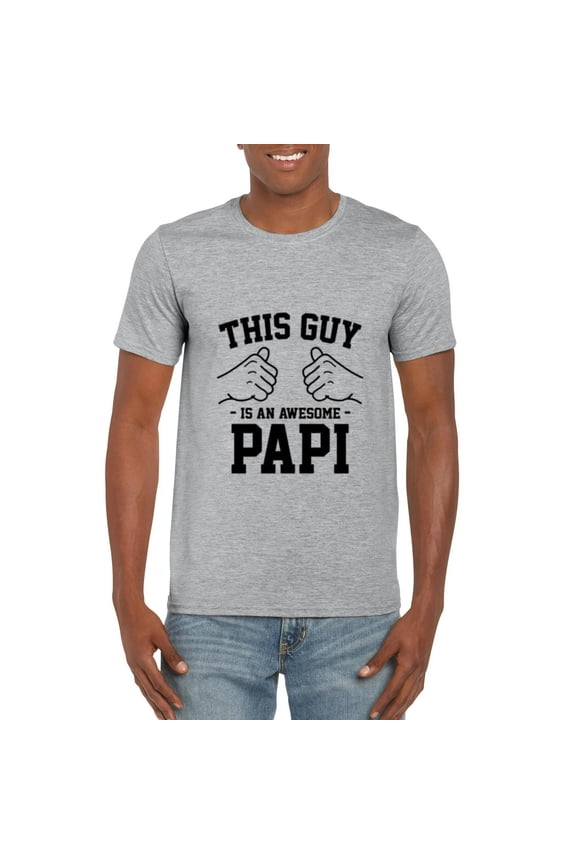 This Guy Is An Awesome Papi Funny Grandfather Fathers T-Shirt, for men & women, up to size 5XL