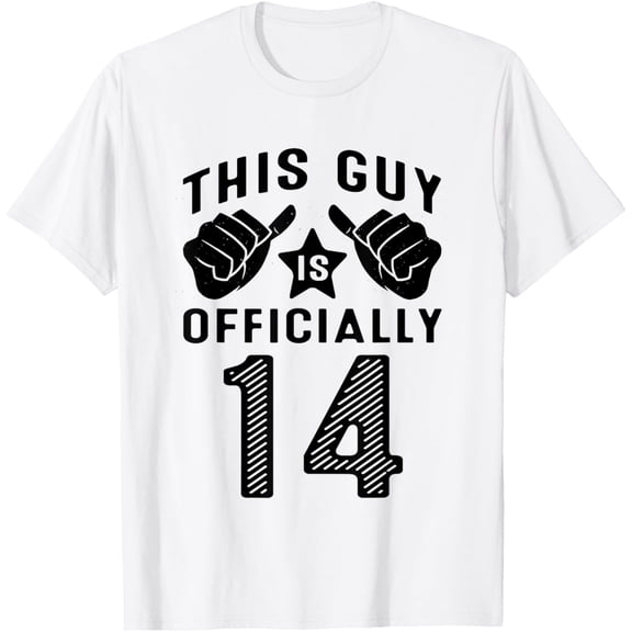 This Guy Is Officially 14 Years Old 14th Birthday T-Shirt mens t shirt，white，women，funny，misfits，men，journey