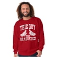 thumbnail image 1 of This Guy Just Graduated Thumbs Up Men's Crewneck Sweatshirt Brisco Brands 2X, 1 of 6