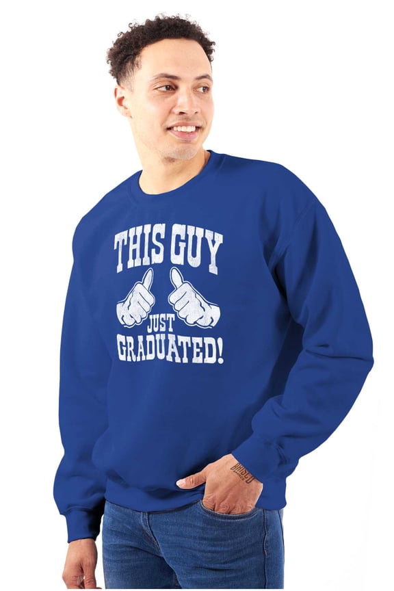 This Guy Just Graduated Graduation Men's Crewneck Sweatshirt Brisco Brands M