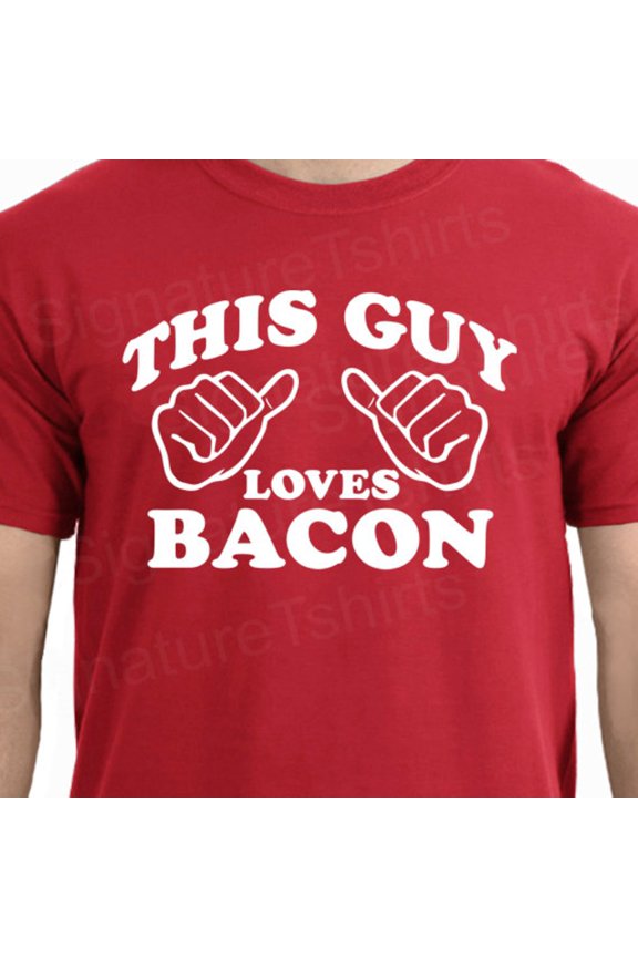 This Guy Loves Bacon Mens Tshirt tshirt Christmas gift shirt husband gift funny bacon tee
