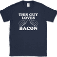 thumbnail image 1 of This Guy Loves Bacon T-Shirt Funny BBQ Grilling Pork Food Pig Tee - Navy, 3XL, 1 of 1