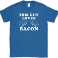 thumbnail image 1 of This Guy Loves Bacon T-Shirt Funny BBQ Grilling Pork Food Pig Tee - Royal Blue, 3XL, 1 of 1