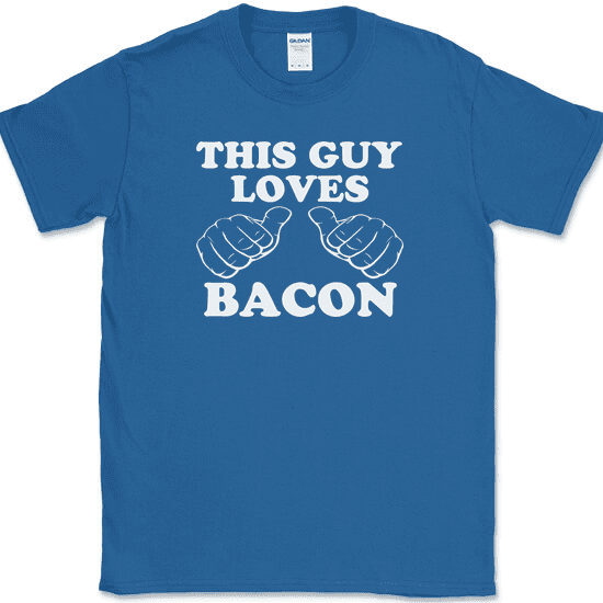 This Guy Loves Bacon T-Shirt Funny BBQ Grilling Pork Food Pig Tee - Royal Blue, 3XL