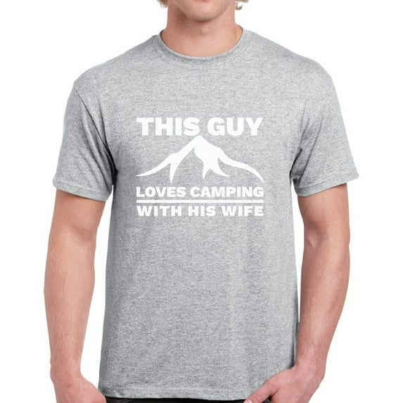 This Guy Loves Camping T-Shirt for Men - S M L XL 2XL 3XL 4XL 5XL Graphic Tee - Funny Camping Clothes Collection Camp Gift for Men