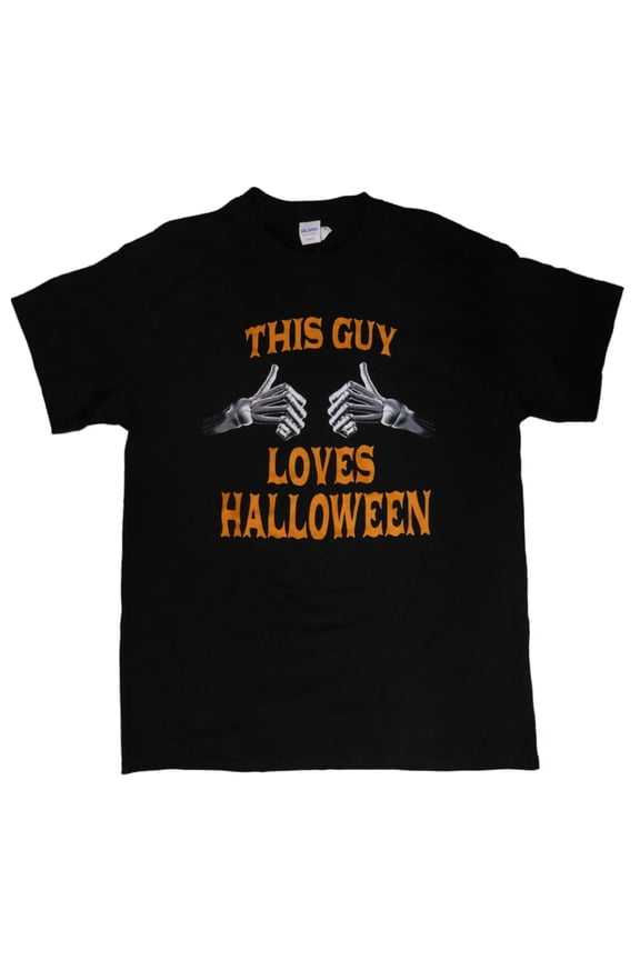 This Guy Loves Halloween Mens Black Holiday T-Shirt Medium
