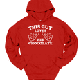 thumbnail image 1 of This Guy Loves His Chocolate Hooded Sweatshirt Hoodie Funny Candy Novelty Gift - Red, 5XL, 1 of 1