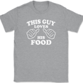 thumbnail image 1 of This Guy Loves His Food T-Shirt Tee Funny Eating Novelty Gift - Heather Grey, XL, 1 of 1