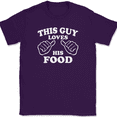 thumbnail image 1 of This Guy Loves His Food T-Shirt Tee Funny Eating Novelty Gift - Purple, 3XL, 1 of 1