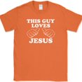 thumbnail image 1 of This Guy Loves Jesus T-Shirt Funny Christian Religious For Him Text Tee - Orange, 5XL, 1 of 1