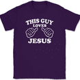 thumbnail image 1 of This Guy Loves Jesus T-Shirt Tee Christian God Faith Gift - Purple, 2XL, 1 of 1