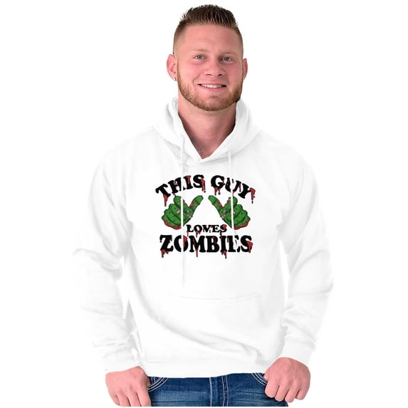 This Guy Loves Zombie Dead Hands Hoodie Hooded Sweatshirt Men Brisco Brands S