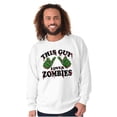 thumbnail image 1 of This Guy Loves Zombie Dead Hands Men's Big & Tall Crewneck Sweatshirt Brisco Brands 3X, 1 of 5