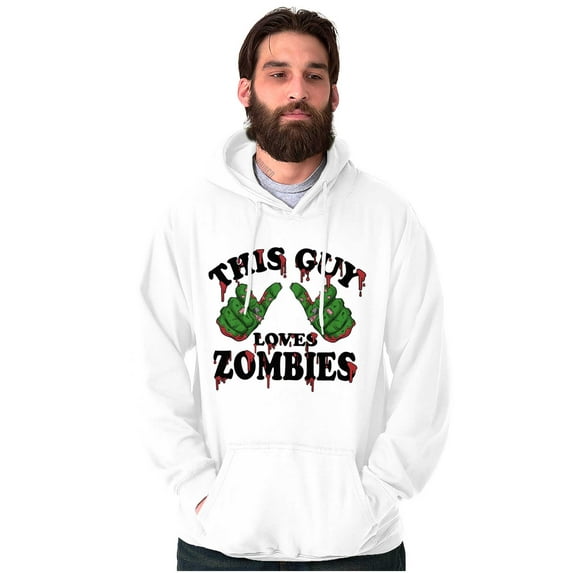 This Guy Loves Zombie Dead Hands Men's Big & Tall Graphic Hoodie Brisco Brands 2X