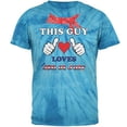 thumbnail image 1 of This Guy Loves the 4th of July Mens T Shirt Pinwheel Blue Tie Dye X-LG, 1 of 1
