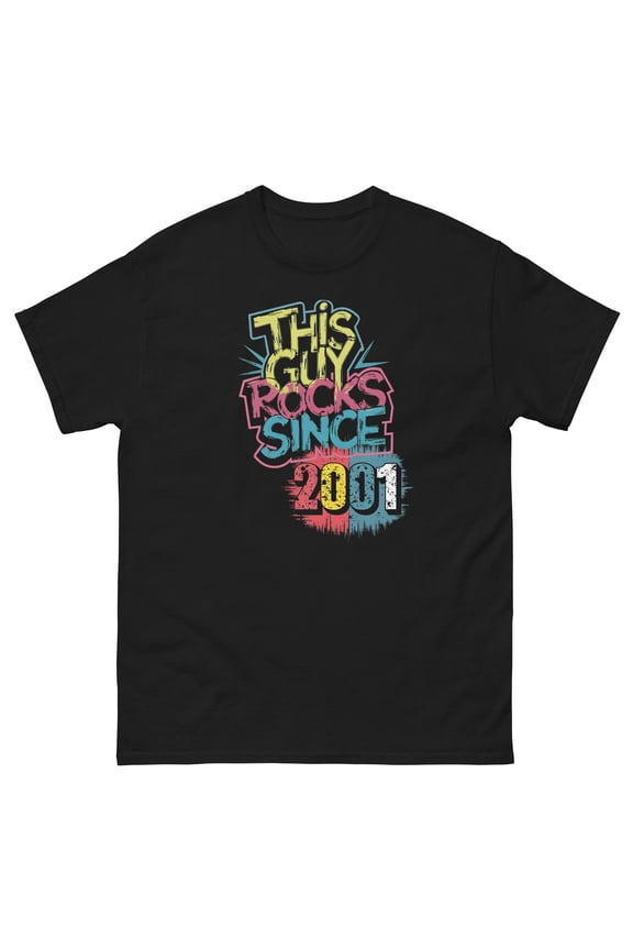 This Guy Rocks Since 2001 Awesome Vintage Retro Birthday Gift For Guys Born in 2001 Men's classic tee