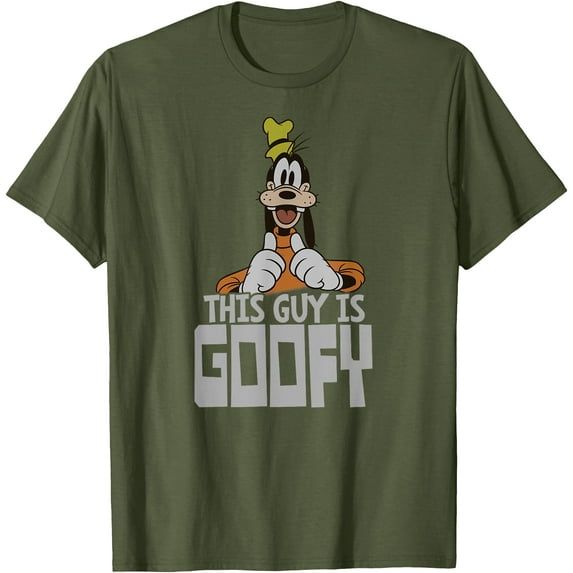 This Guy is Goofy DTG Print Unisex T-Shirt,Military Green Color,Size 2XL