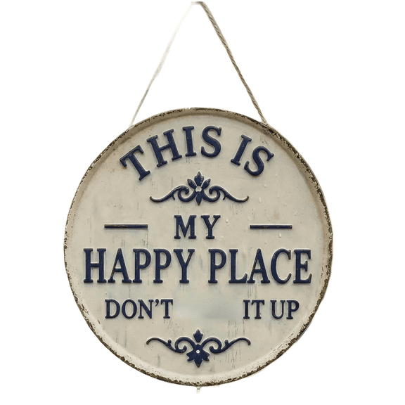 This Is My Happy Place Don't It Up Vintage Decor, Funny Garden Metal Sign, Vintage Statement Metal SignPrint Aesthetic Room Decoration for Home Garden Farm Coffee Wall Decor 8x8in
