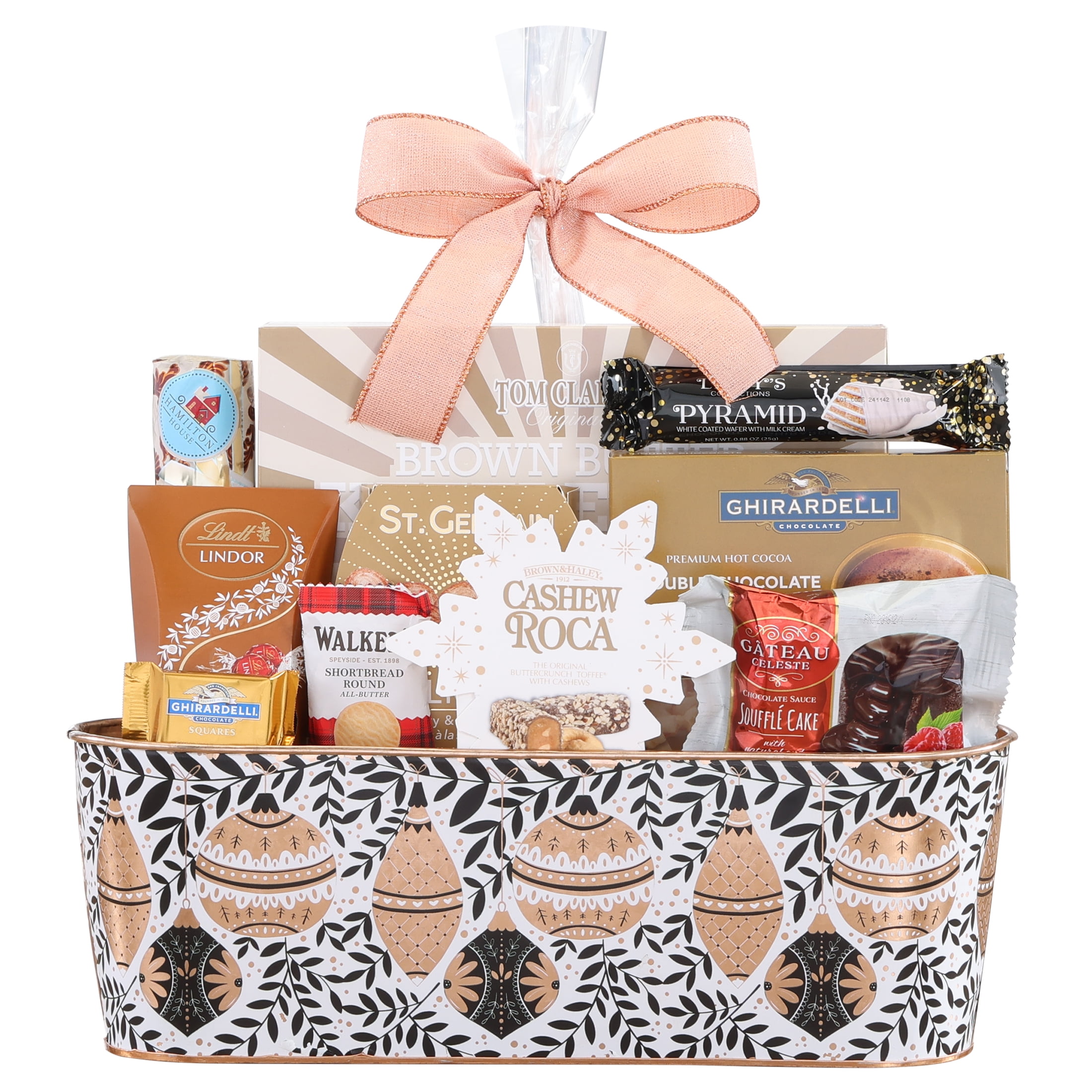 Happy Holiday Season with The Elegant Ornament Gift Basket by Houdini 9.5''. 4 Count