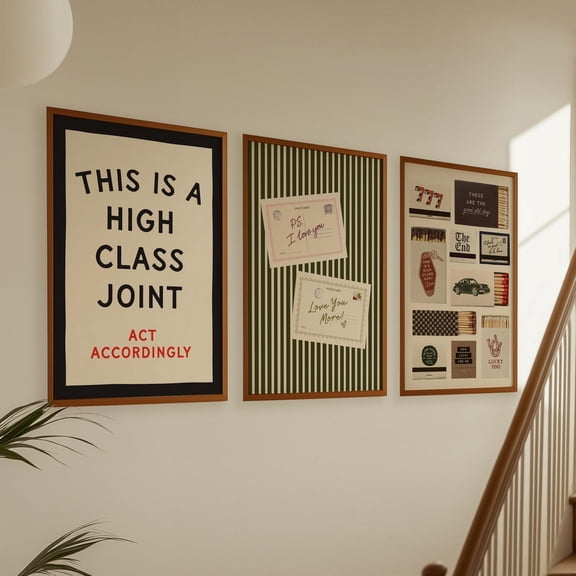 This Is A High Class Joint Print, Matchbox Prints Home Decor Office Wall Art Set 3