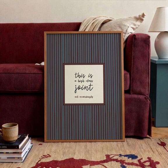 This Is A High Class Joint Wall Art Print, Red Blue Stripes Funny Poster Unframed Paper Print