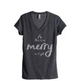 thumbnail image 1 of This Is As Merry As I Get Women's Fashion Relaxed V-Neck T-Shirt Tee Charcoal Grey Small, 1 of 3