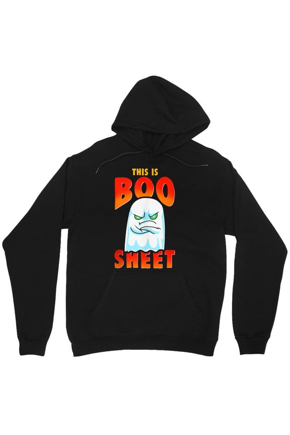 This Is Boo Sheet Funny Graphic Halloween Ghost Pun Humor Simple Text Art Quote M7604 Unisex Hoodie, Up to Size 5XL
