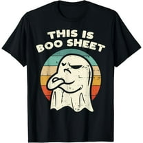 This Is Boo Sheet T-Shirt – Retro Funny Ghost Halloween Costume Tee for Men & Women