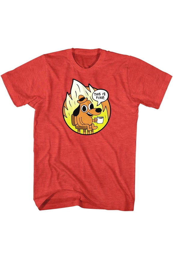 This is Fine Fireball Men's T Shirt (RedHeather, AdultM)