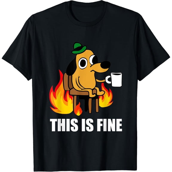 This Is Fine Dog Internet Burning San Francisco T-Shirt