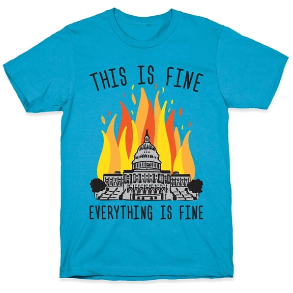 This Is Fine Everything Is Fine U.S Tee Shirt Sweatshirt Hoodie. Capitol Unisex Triblend T