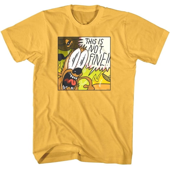 This is Fine Angry Dog Men's T Shirt (Gold, AdultM)