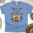 thumbnail image 1 of This Is How I Fight My Battles T-Shirt | Bible Verse Christian Graphic Tee, CarolinaBlue, Size XL, 1 of 6