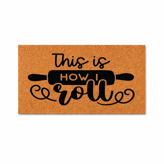 This Is How I Roll Doormat, Funny Kitchen Rolling Pin Doormat, Welcome Entryway Door Mat (16x24 inches) WoodByStu 4482