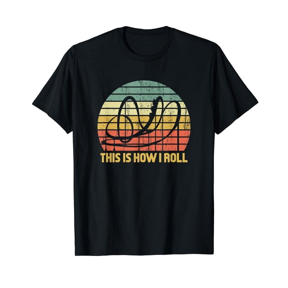 This Is How I Roll Roller Coaster Amusement Ride Retro Cotton Black T-Shirt