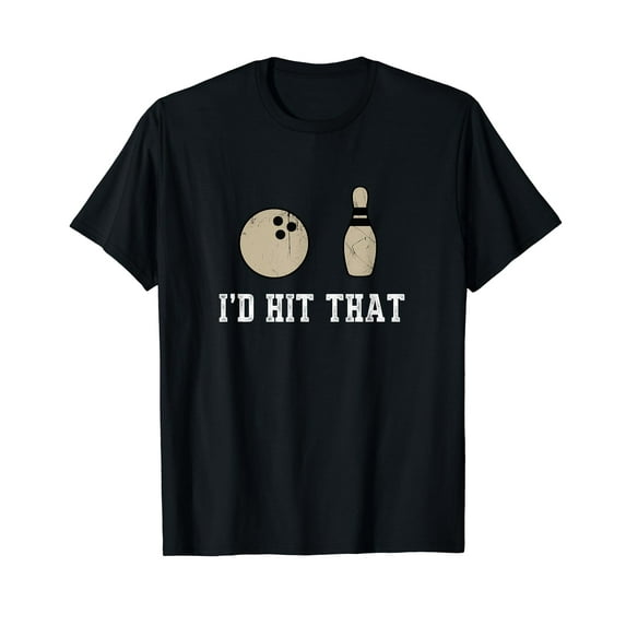 This Is How I Roll Vintage Retro Bowling 60s 70s Bowler Black T-Shirt Crew Neck Tee