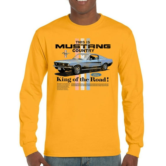 This Is Mustang Country King of the Road Long Sleeve T-shirt Legendary Performance Classic American Muscle Licensed