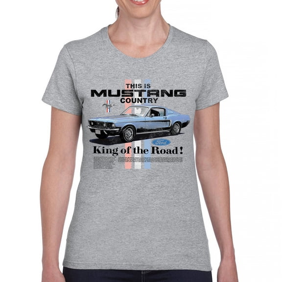 This Is Mustang Country King of the Road T-Shirt Legendary Performance Classic American Muscle Licensed Women's Tee