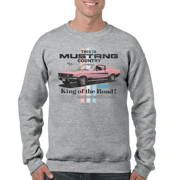 This Is Mustang Country Sweatshirt Legendary Performance Pink Muscle Car Shelby Mach 1 Boss GT Licensed Crewneck