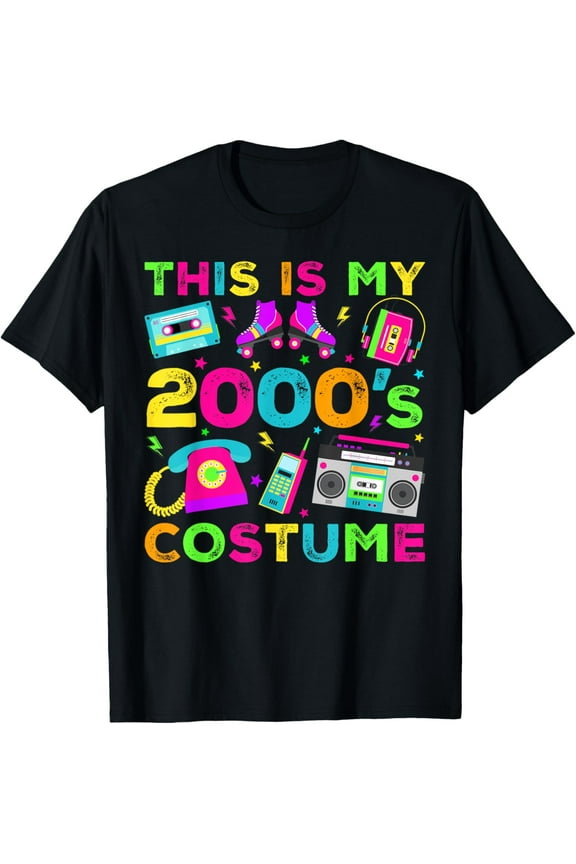 This Is My 2000s Costume 2000's style 2000s Retro Party T-Shirt men and women can wear, black, white, gifts