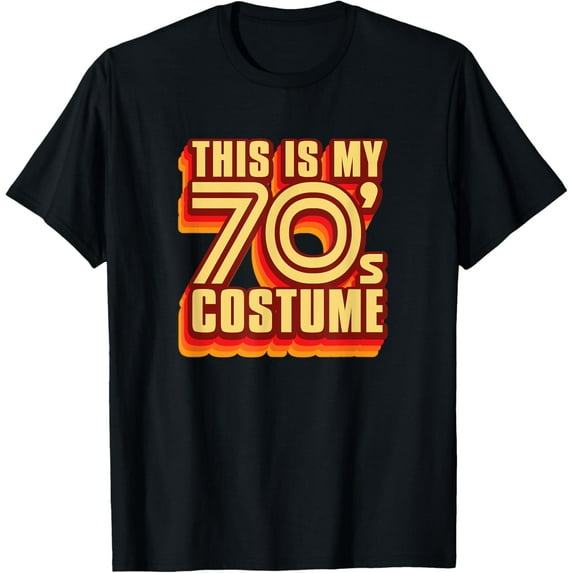 This Is My 70's Costume Party Halloween T-ShirtMen's and women's gift, black and white T-shirt, size: Extra large S-4XL
