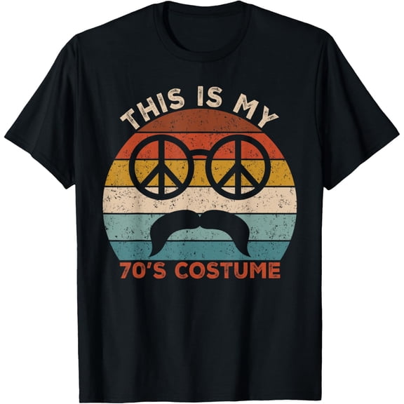This Is My 70s Costume 70's style Seventies Retro Party T-Shirt men and women can wear, black, white, gifts