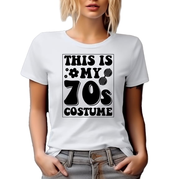 This Is My 70s Costume, Witty Retro Costume Party Quote, Groovy Text, White T-Shirt, XL