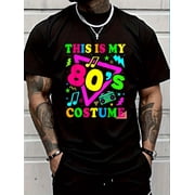 This Is My 80s Costume 80s 90s Party Vintage 1980s Mens Cotton Crew Neck Graphic Tee Casual Short Sleeve Solid T-Shirt