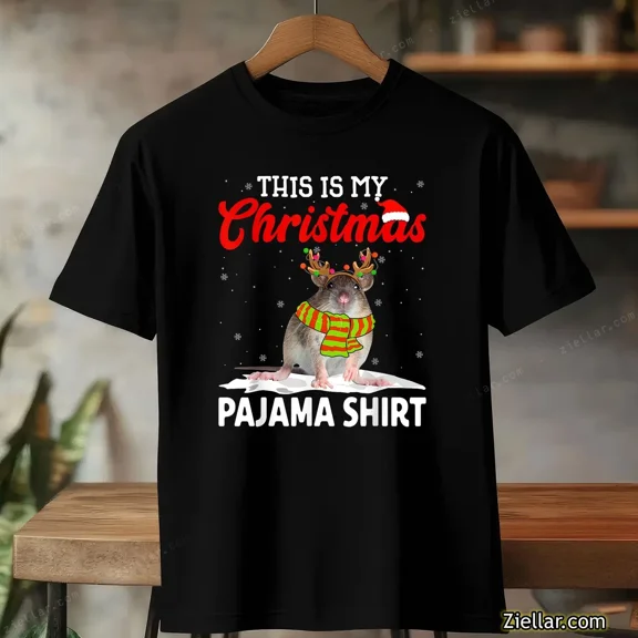 This Is My Christmas Pajama Funny Rat Family Xmas Gift For Top Unisex T-Shirt up to size 5XL