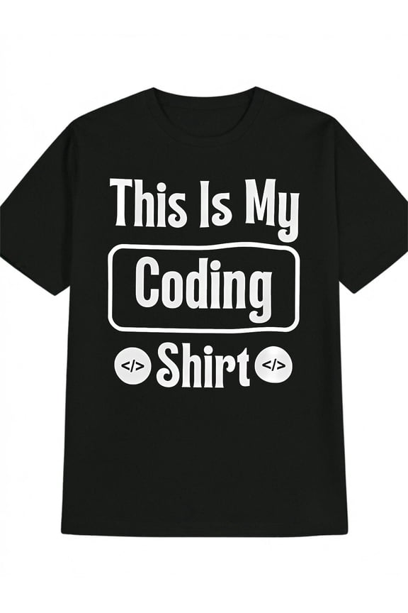 This Is My Coding Shirt Black Graphic T Shirt for Men